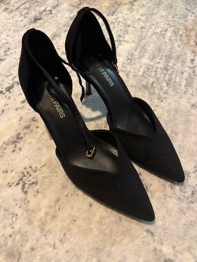 Dream Pairs Black Pointed Ankle Tie Stiletto Heels